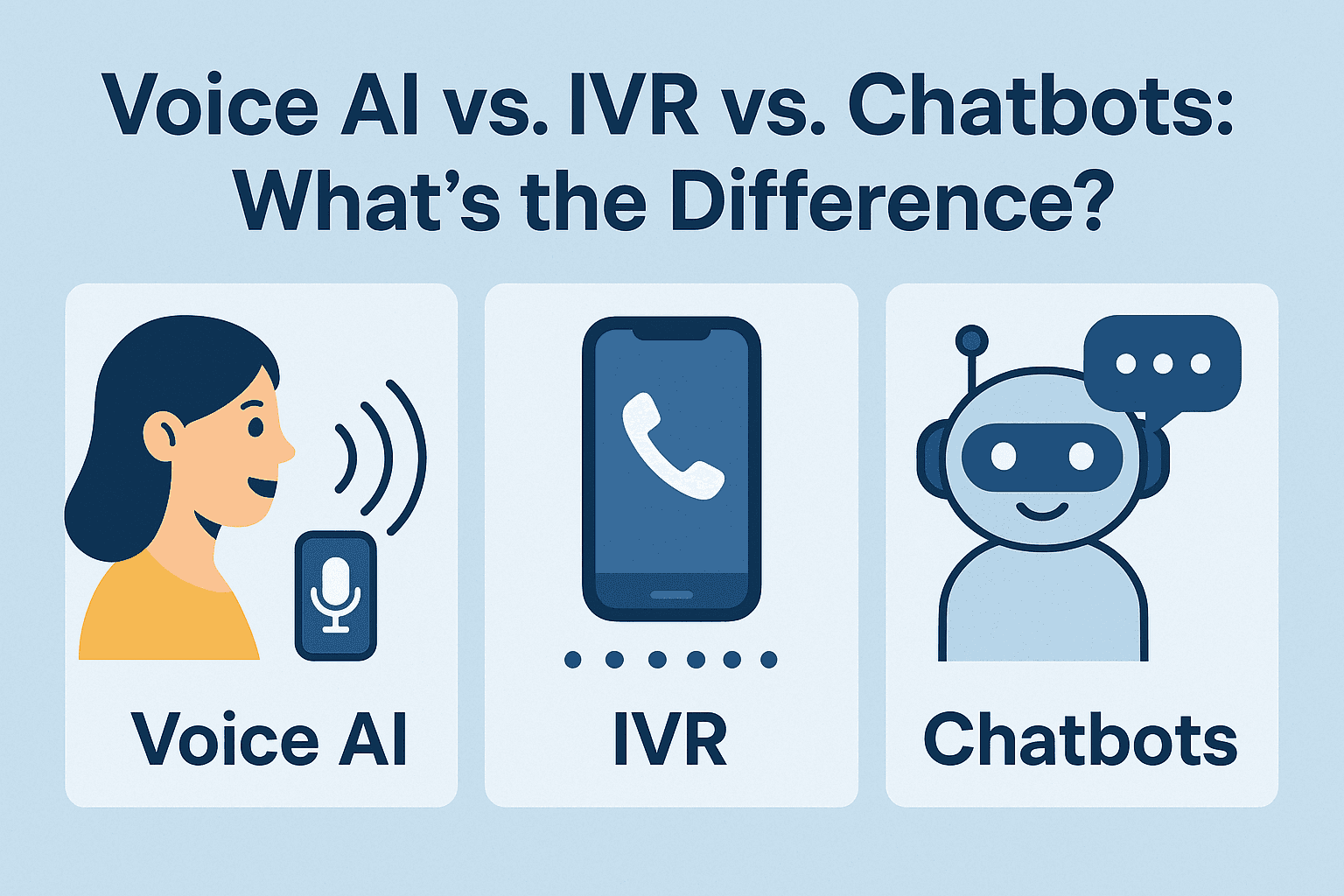 Voice AI vs. IVR vs. Chatbots: What’s the Difference?